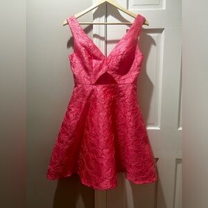 Cleo Pink Halter Pleated Mini Dress